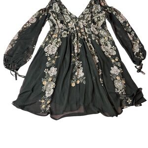 Free People Penny Lover Mini Dress in Raven Combo XS